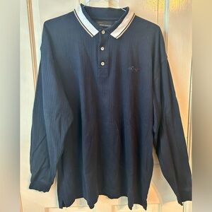 Greg Norman Collection Dark Blue Long Sleeve Polo